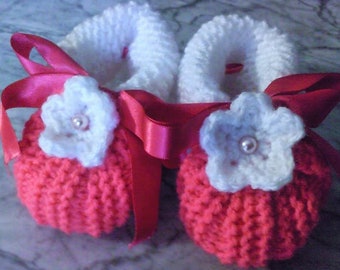 hand knitted baby slippers