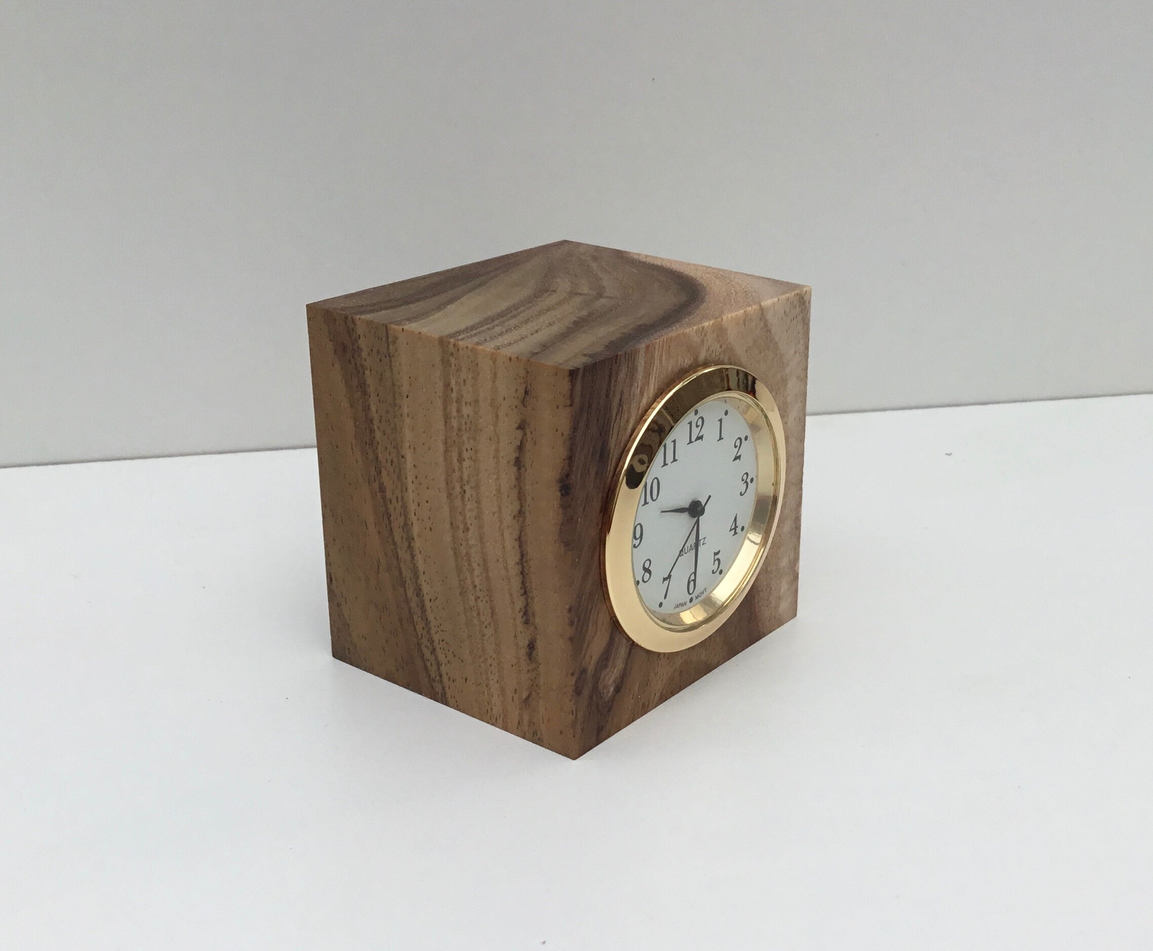Small Wooden Desk Clock Anniversary Clock Wood Analog Etsy