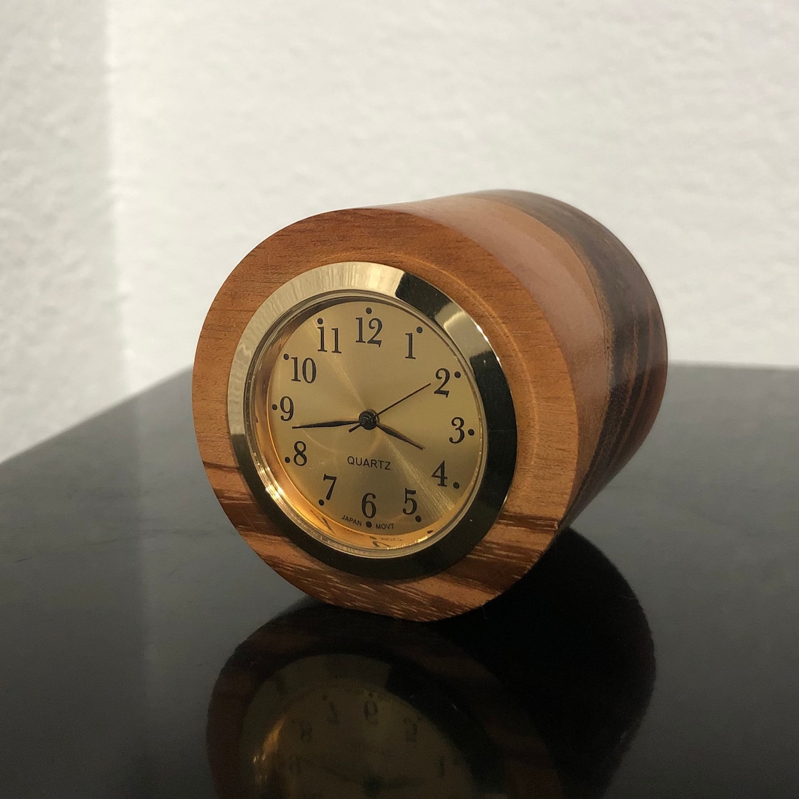 Small Wooden Desk Clock Clock Wood Valentines Day Analog Etsy