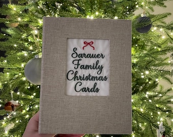 Christmas Card Photo Album with Personalized Embroidered Cover