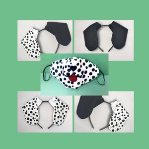 Dalmatian Headband Ears and or Masks, Kids, Adults, Dog Costume, Dalmation, Halloween, Birthday Party Hats, Days of School, Puppy