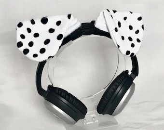 Headphone Accessories, Puppy Dog Ears Headset Attachments,  Animal Cosplay Play Velvet Plush, Gaming Boys Girls Women Dalmatian Egirl Eboy