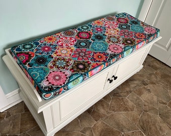 Replacement Bench Cushion, Window Seats and Covers, Piping or Welt, Pattern Matching, Window Seat, Upholstery, Boho style, Custom Quote