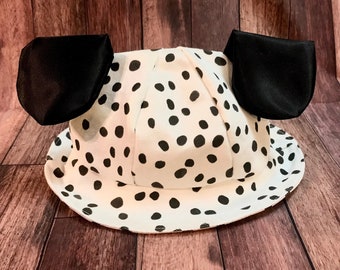 Dalmatian Ears Safari Sun Hat, Teens Adults Women, Birthday Party Hats, Dog Costume 101 Days of School, Puppy Bucket Hat, Ladies Halloween