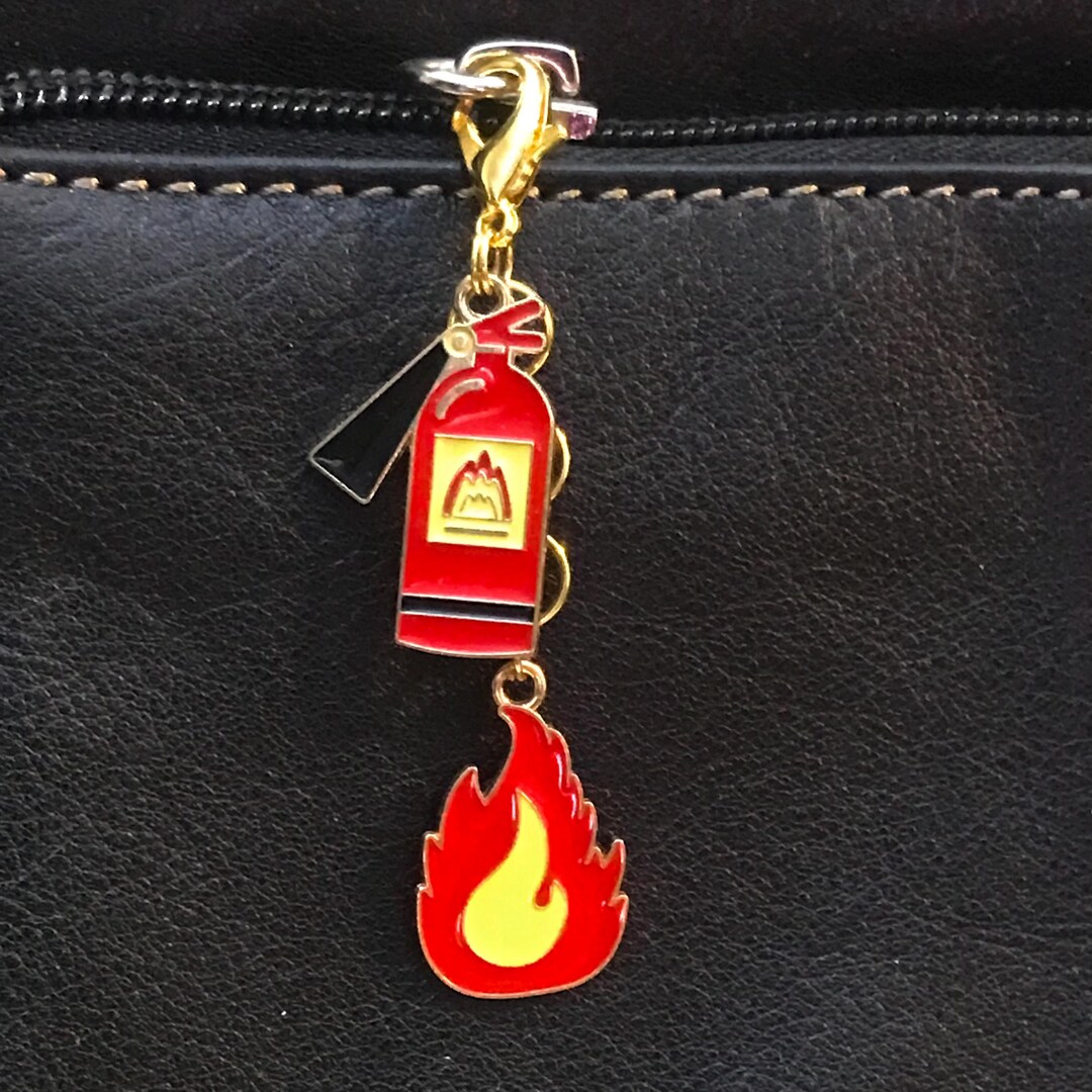 Firefighter Gift Keychain Charm, Fire Truck, Fireman, Zipper Pull ...