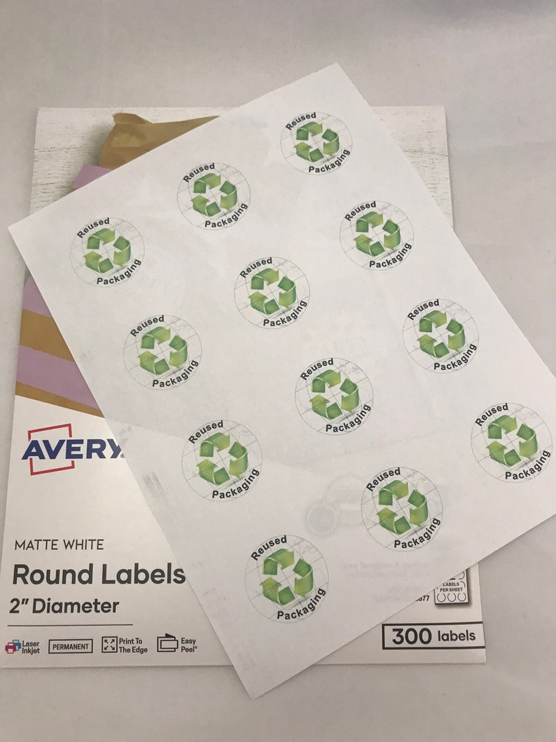 Printable Recycle Sticker Reused Packaging PDF Label Digital Etsy