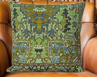 Bohemian Pillows, Velvet Persian Rug Style Throw cushions, Moroccan Style, Washable, Custom, Boho Ikat