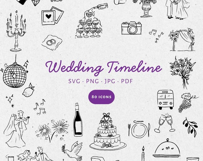 Wedding Icon SVG Wedding Clipart Wedding Timeline Icon Wedding Symbol ...