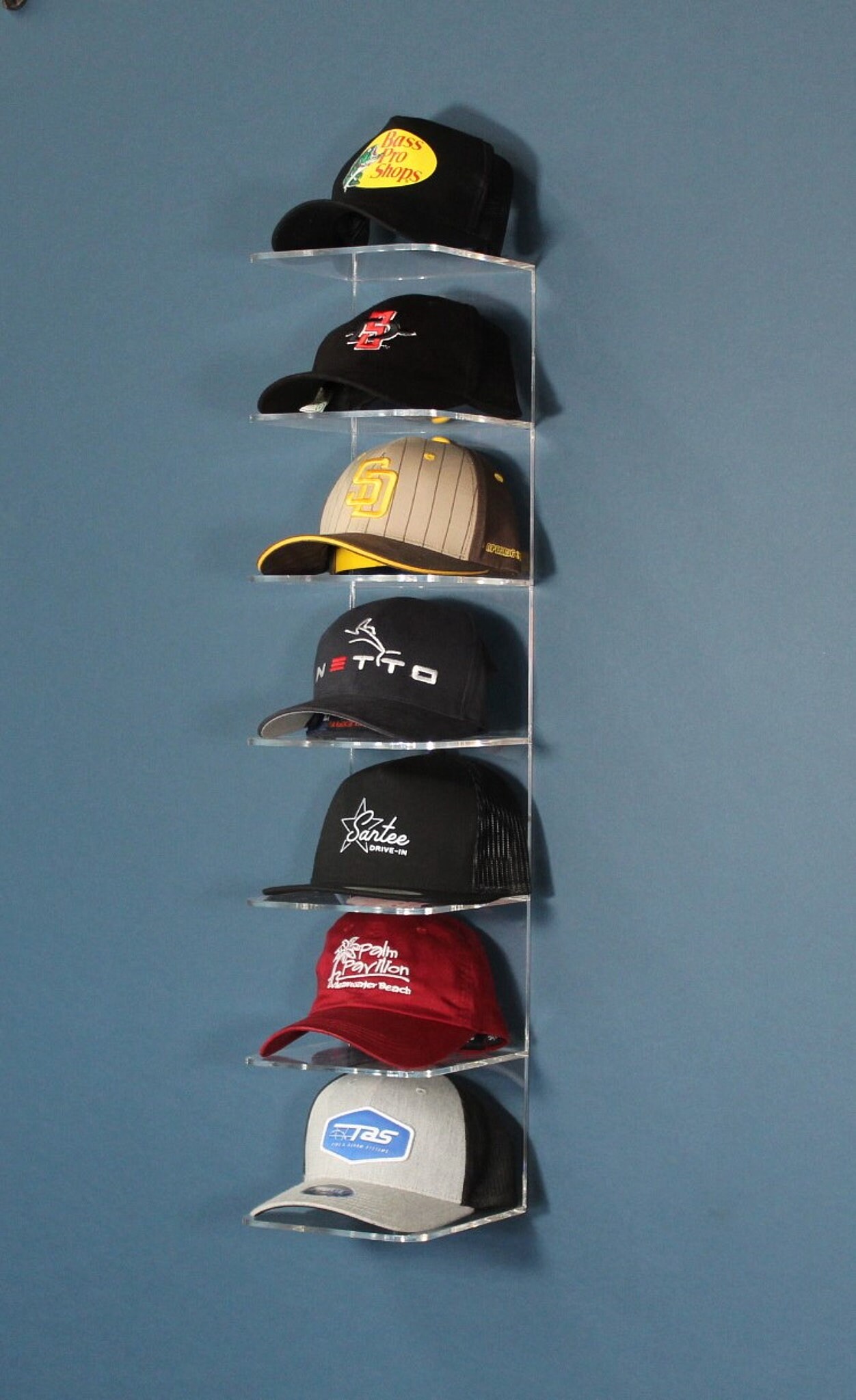 Woodstock Hat Rack for Baseball Caps 6 Hat Display Holds 6 Hats See Listing  for Available Color Variations 