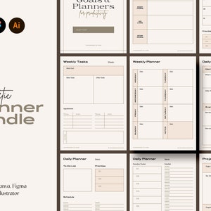 50+ Aesthetic Planner Bundle + More / CANVA Planners Bundle / Editable Planner Bundle