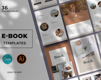 36 CANVA Ebook Layout Templates, Canva Templates, Ebook Templates, Opt-In Templates for Bloggers. Modern Canva E-book Templates
