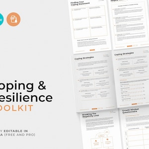 Coping and Resilience Toolkit / Editable Coaching Tools and Exercises/ Interactive Coaching PDF Files / Therapy Tools