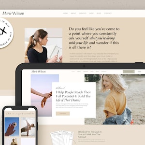 Marie Wilson Coaching Website Template for WIX / Coaching Website / Life and Business Coach Website / Modern WIX Website