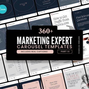 Marketing Expert Instagram Carousel Templates for CANVA (III) / Classy Instagram Templates / Modern and Elegant Instagram Templates