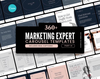Marketing Expert Instagram Carousel Templates for CANVA (III) / Classy Instagram Templates / Modern and Elegant Instagram Templates