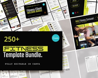 MAX (4-in-1) Fitness Bundle / Fitness Coach & Trainer Bundle For Canva