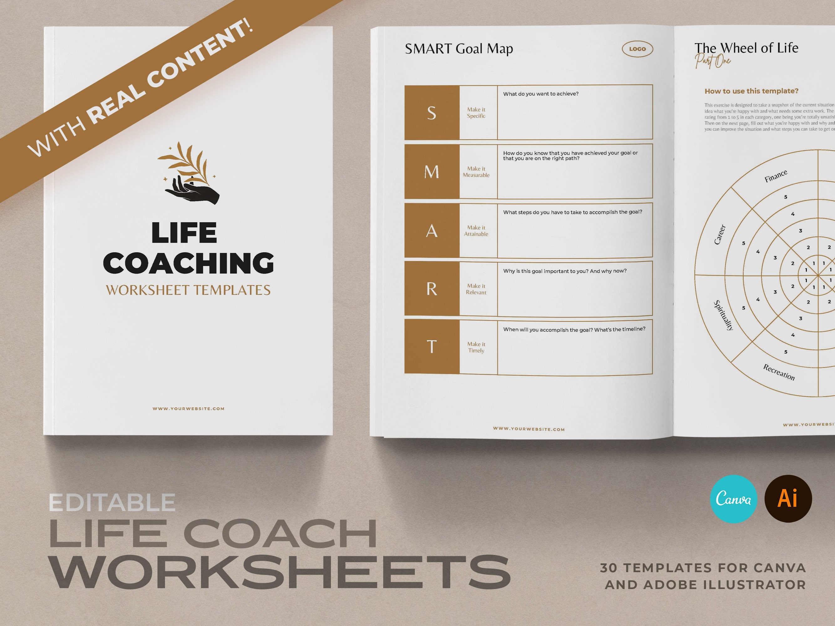 Buy Life Coach Worksheet Bundle CANVA / Therapy Tools and Worksheets ...