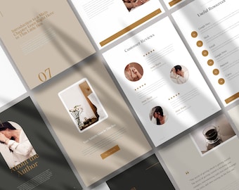 45 Classy & Minimal eBook Templates Canva Templates / Ebook Templates / Opt-In Templates for Bloggers / Modern Canva E-book Templates