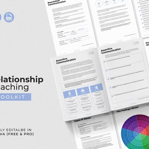 Relationship & Communication Coaching Toolkit / Editable Coaching Tools and Exercises/ Interactive Coaching PDF Files / Therapy Tools