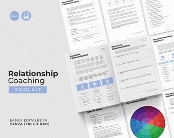 Relationship & Communication Coaching Toolkit / Editable Coaching Tools and Exercises/ Interactive Coaching PDF Files / Therapy Tools