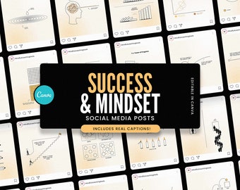 Success & Mindset Instagram Posts For Canva / Sucess Instagram Templates / Inspirational Instagram Templates