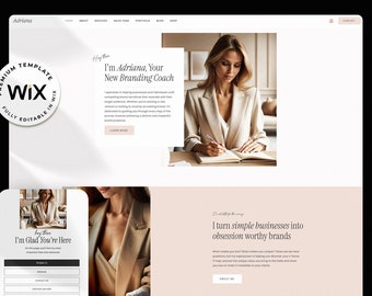 Adriana - Elegant Wix Website For Small Business, Modern Beige & Brown WIX Theme, Premium Service WIX Sales Page, Aesthetic Wix Theme