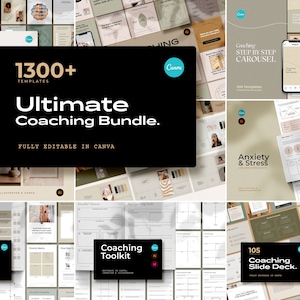 Ultimate Coaching Bundle for CANVA / Therapy Worksheet Templates / Life Coach Templates / Coaching Tools