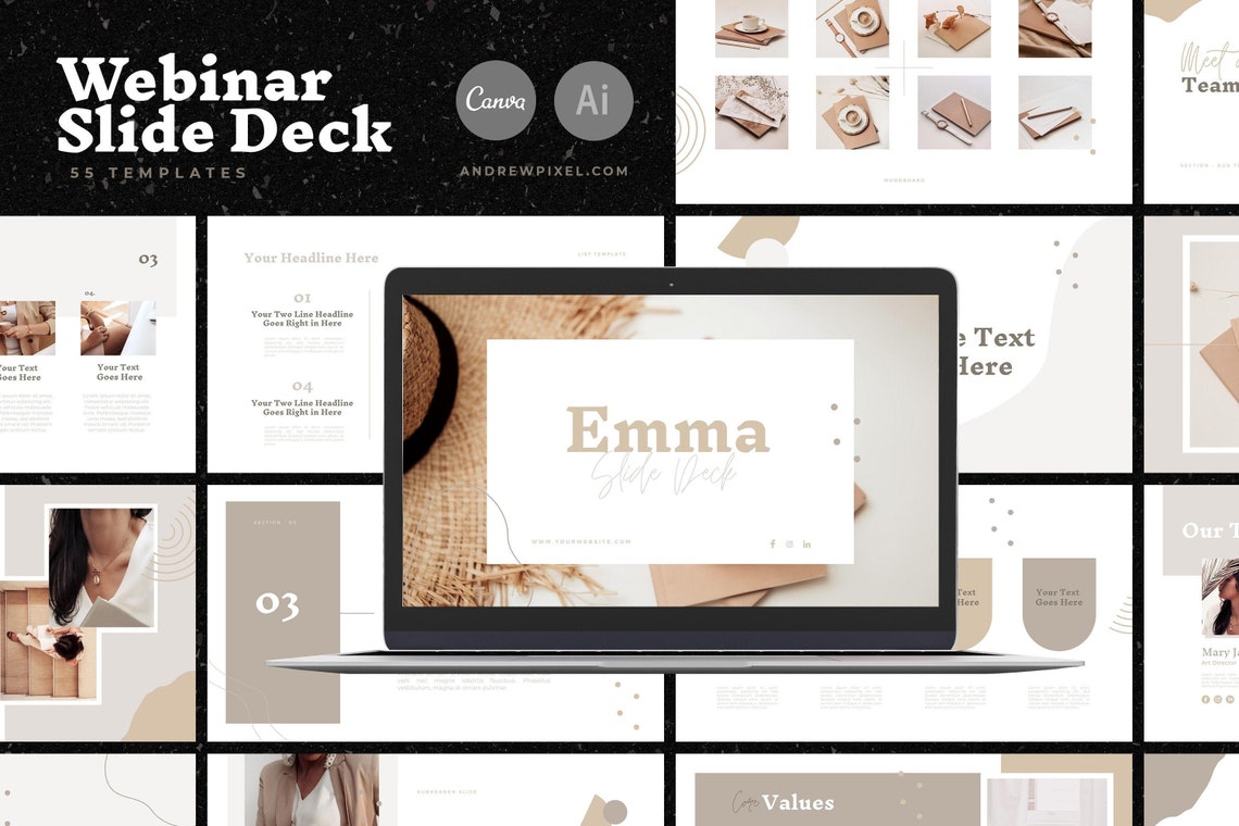 CANVA inar Course Slide Deck / Ecourse Slides / Canva Etsy