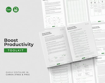 Boost Productivity Toolkit / Editable Coaching Tools and Exercises/ Interactive Coaching PDF Files / Therapy Tools