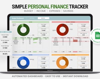 Eenvoudige persoonlijke financiën Google Spreadsheets-uitgavenplanner / Google Spreadsheets-uitgavenplanner / op nul gebaseerde budgetplanner