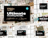 Ultimate Coaching Bundle: 1750+ Canva Templates / Therapy Worksheet Templates / Life Coach Templates / Coaching Tools