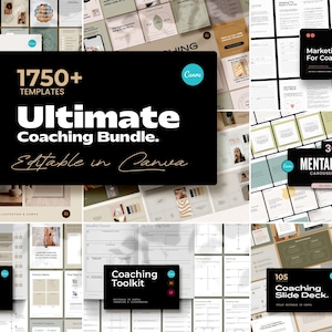 Ultimate Coaching Bundle for CANVA / Therapy Worksheet Templates / Life Coach Templates / Coaching Tools