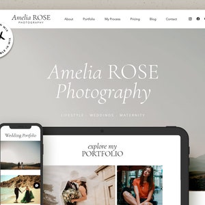 Amelia Rose - Photography Website Template for WIX / Editorial Photography Website / Elegant Website / Premium & Bespoke WIX Website