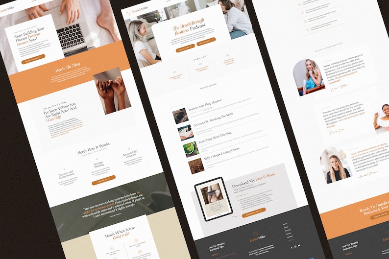 Rachel Miller Coaching Website Template for WIX / Coaching Website / Business Coach Website / Modern WIX Website image 4