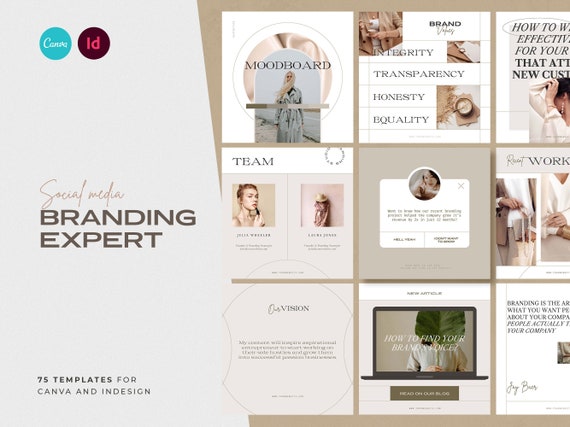 Branding Expert Instagram Templates For Canva and Indesign