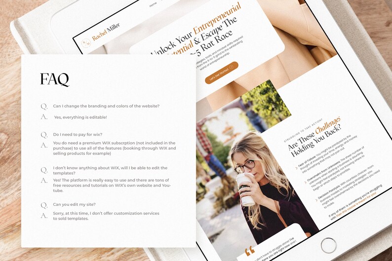 Rachel Miller Coaching Website Template for WIX / Coaching Website / Business Coach Website / Modern WIX Website image 6