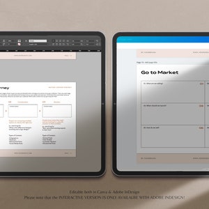 Pu&ograve; includere: Un foglio di lavoro di marketing digitale con il titolo "Buyer's Journey" e un secondo foglio di lavoro con il titolo "Go to Market". Entrambi i fogli di lavoro sono divisi in sezioni con domande per aiutare l'utente a creare un piano di marketing.