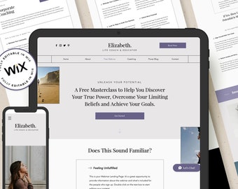 WIX Website for Coaches / Elizabeth WIX Website / Coaching Website / Life Coach Website / Elizabeth WIX Website