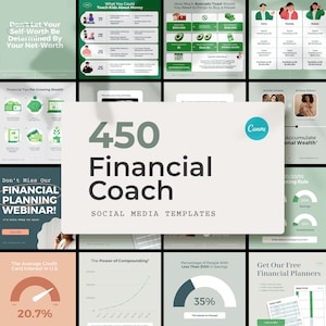 450 Financial Advisor Instagram Templates for Canva / Money Instagram Templates with Real Content