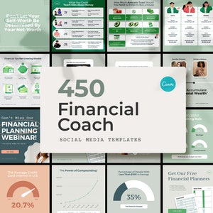 450 Financial Advisor Instagram Templates for Canva / Money Instagram Templates with Real Content