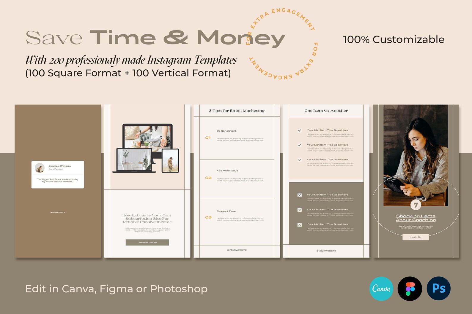 200 Social Media Marketing Templates / CANVA Social Media Etsy
