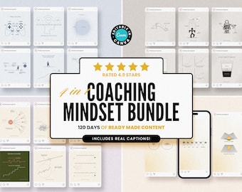 Coaching Growth Mindset Instagram Posts Canva Bundle / Success Instagram Templates / Inspirational Instagram Carousels