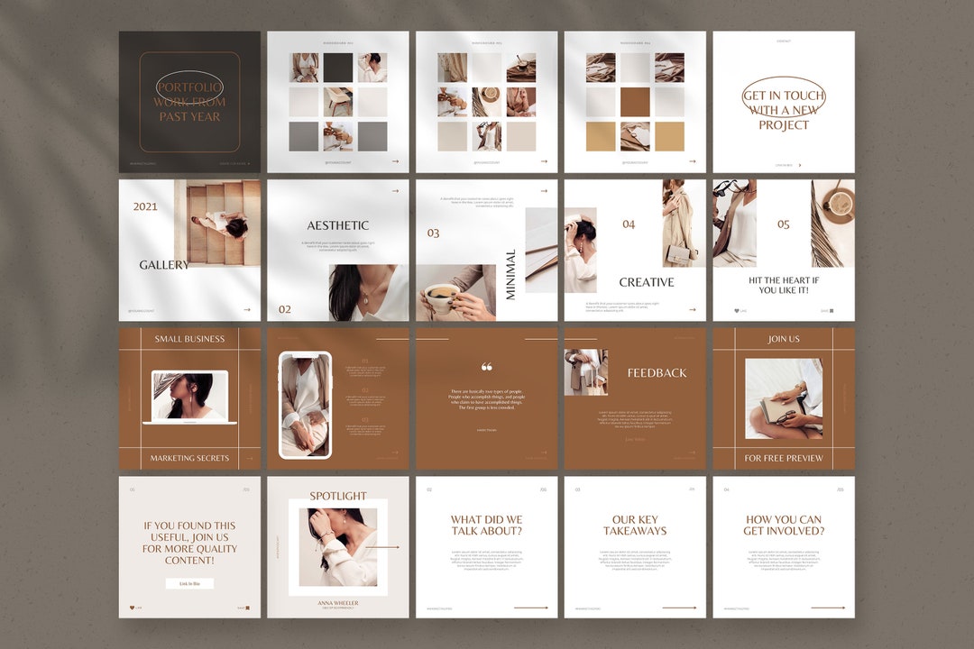 Buy 100 CANVA Instagram Carousel Templates / Elegant Instagram ...