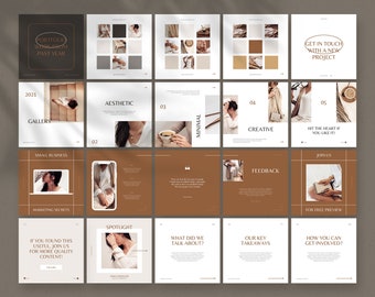 100 CANVA Instagram Carousel Templates / Elegant Instagram Templates / Feminine Social Media Marketing Templates