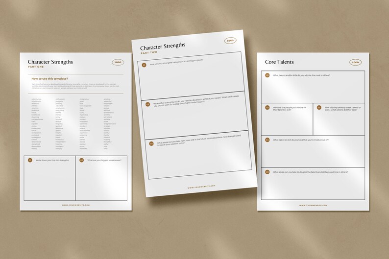 True Self Discovery Worksheets CANVA / Therapy Worksheet Templates ...