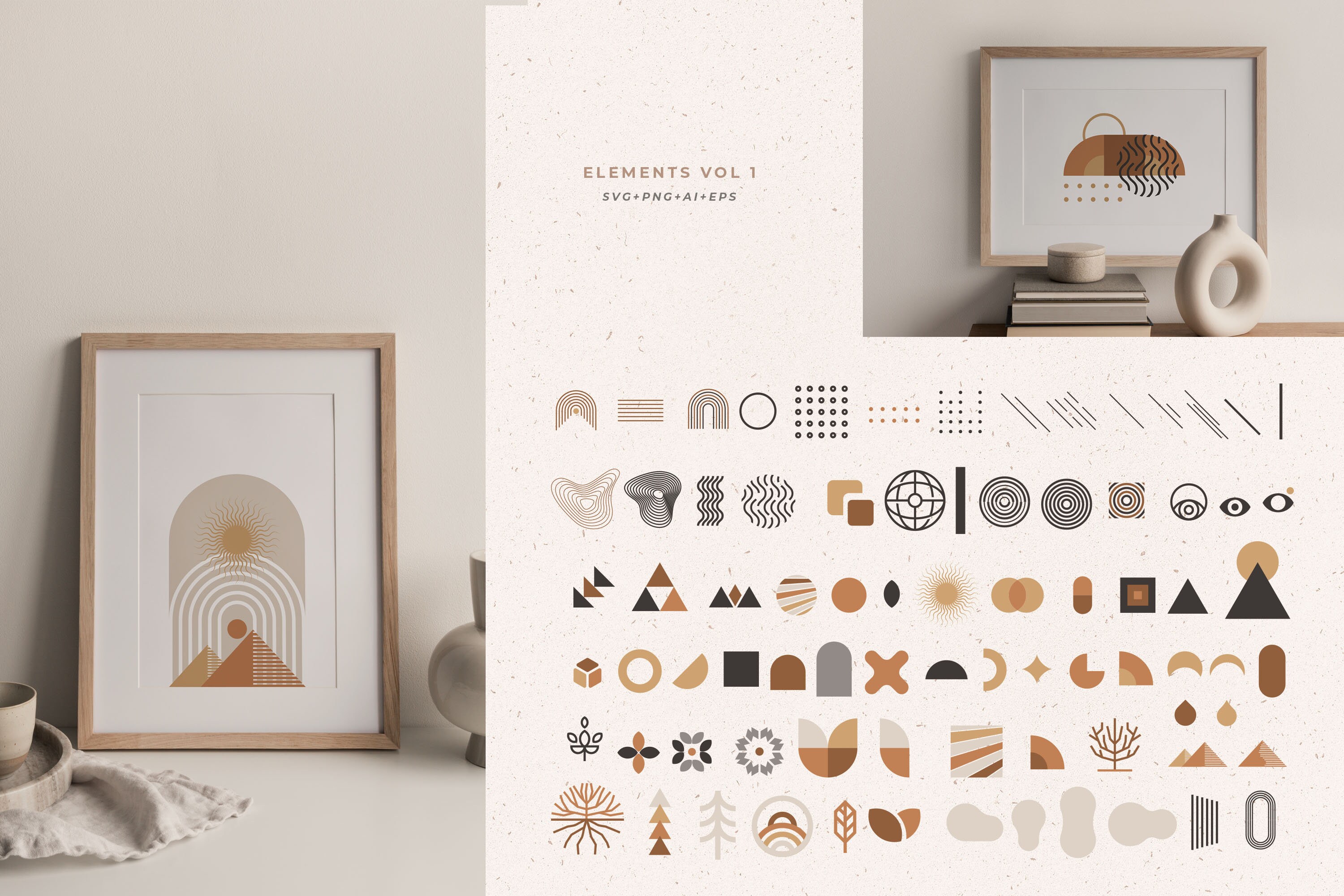 Terracota Poster Maker Bundle / Abstract Neutral Terracota Shape Bundle ...