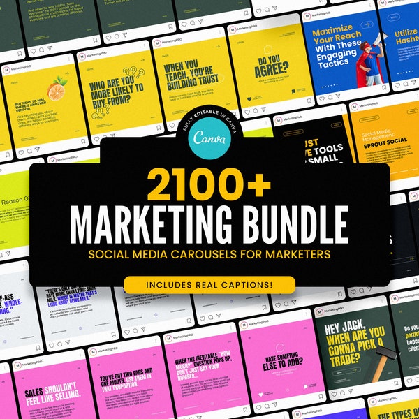 2100+ Instagram Templates, Social Media Templates, For Marketers, Social Media Kit, Business Sales Instagram Templates, Done For You