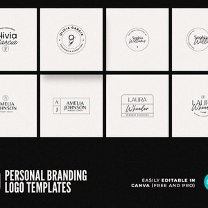 40 Personal Branding Logo Vorlagen für CANVA / Done-For-You Logo Minimal & Elegant Logo Vorlagen