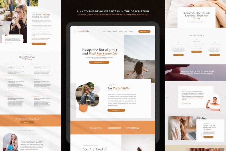 Rachel Miller Coaching Website Template for WIX / Coaching Website / Business Coach Website / Modern WIX Website image 5