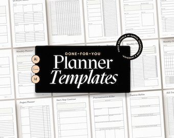 Done-For-You Planner Templates / For Indesign, Illustrator, and Canva / Editable & Brandable Planners